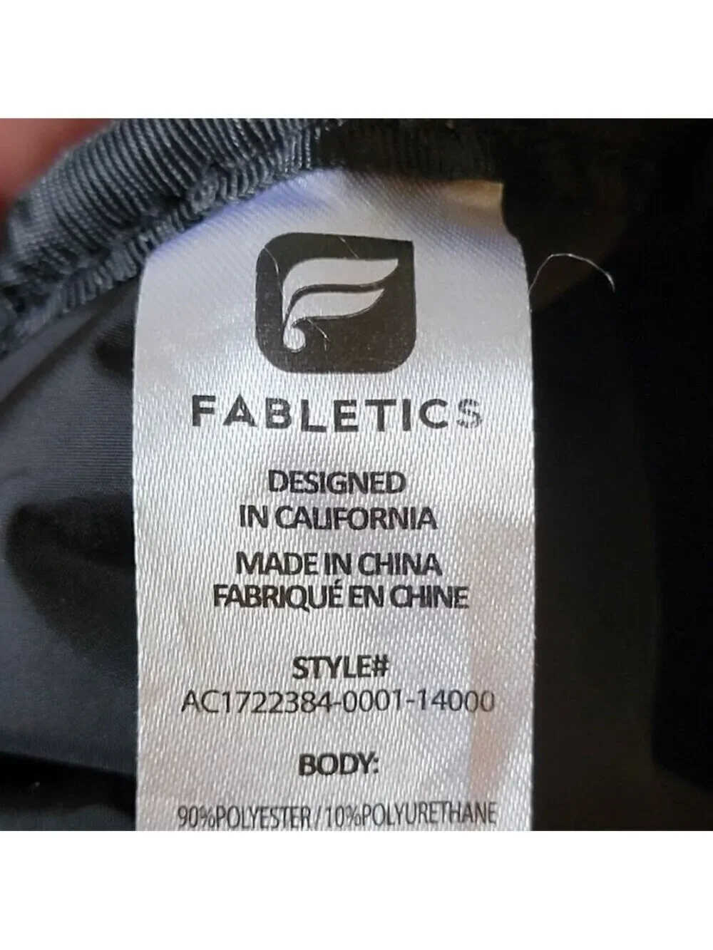 Fabletics Black Medium Size Backpack - Faux Leather Zipper Pulls, Handle, Straps